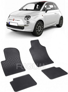 Fiat 500, Hatchback, fabricat din 09.2007 - Prezent, set covorase auto dedicate, din cauciuc 100% Premium accesorii pentru autoturismul tau - masina v157414