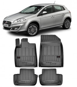 Fiat Bravo II, Hatchback, Din 04.2007 - 07.2014 , Set Covorase Auto Tip Tavita Premium 3D, din cauciuc accesorii pentru autoturismul tau - masina v173658