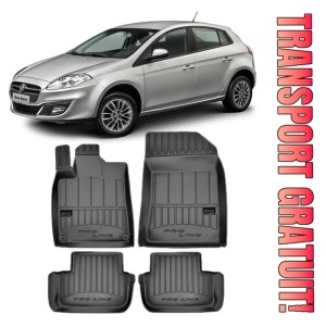 Fiat Bravo II, Hatchback, Din 04.2007 - 07.2014 , Set Covorase Auto Tip Tavita Premium 3D, din cauciuc