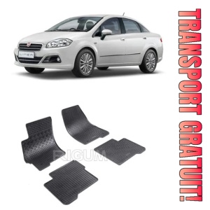 Fiat Linea, Sedan, fabricat din 06.2007 - 11.2018, set covorase auto dedicate, din cauciuc 100% Premium