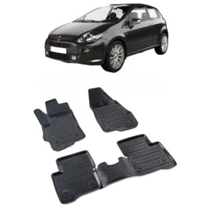 Fiat Punto III 2005-2018 Set 4 covorase auto din cauciuc tip tavita premium line 3D - Transport Gratuit! - Img 2