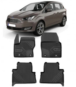 Ford C-Max II Din 11.2010 - 06.2019, Van , Set Covorase Auto Tip Tavita Premium 3D, din cauciuc accesorii pentru autoturismul tau - masina v167015