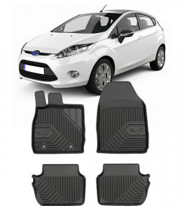 Ford Fiesta VI Din 10.2008 - 06.2017, Hatchback , Set Covorase Auto Tip Tavita Premium 3D, din cauciuc accesorii pentru autoturismul tau - masina v165489