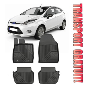 Ford Fiesta VI Din 10.2008 - 06.2017, Hatchback , Set Covorase Auto Tip Tavita Premium 3D, din cauciuc