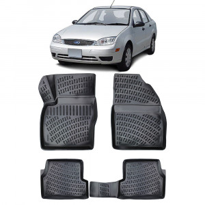 Ford Focus II 2004-2011 Set 4 covorase auto din cauciuc tip tavita premium line 3D accesorii pentru autoturismul tau - masina v241927