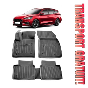 Ford Focus IV (C519) (2018-2025) Set Covorase auto tip tavita din cauciuc Premium Umbrella