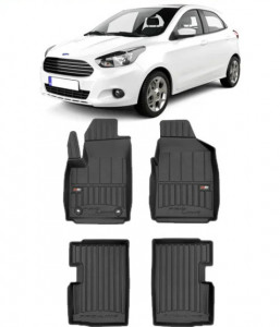 Ford Ka II Din 2009 - 08.2017, Hatchback , Set Covorase Auto Tip Tavita Premium 3D, din cauciuc accesorii pentru autoturismul tau - masina v163046