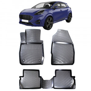 Ford Puma 2019- Set 4 covorase auto din cauciuc tip tavita premium line 3D accesorii pentru autoturismul tau - masina v242348