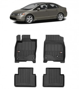 Honda CIVIc X Din 03.2017 - 10.2022, Hatchback , Set Covorase Auto Tip Tavita Premium 3D, din cauciuc accesorii pentru autoturismul tau - masina v163122