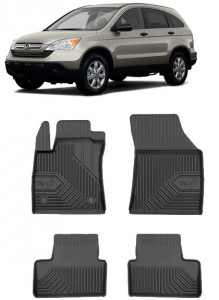 Honda Cr-V III Din 2007 - 09.2012, Suv , Set Covorase Auto Tip Tavita Premium 3D, din cauciuc accesorii pentru autoturismul tau - masina v163661