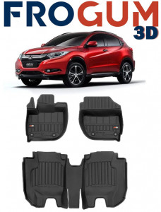 Honda Hr-V II, Suv, Din 09.2015 - Prezent , Set Covorase Auto Tip Tavita Premium 3D, din cauciuc accesorii pentru autoturismul tau - masina v170924