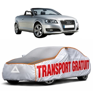 Husa Prelata Antigrindina Auto AUDI A3 Convertible (8P7) din 2008-2013, Protectie auto contra intemperiilor la grindina, Waterproof, 4x Stickere auto AUDI