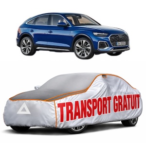 Husa Prelata Antigrindina Auto AUDI Q5 Sportback (FYT) din 2020-2021, Protectie auto contra intemperiilor la grindina, Waterproof, 4x Stickere auto AUDI