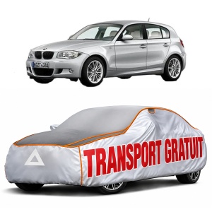 Husa Prelata Antigrindina Auto BMW Seria 1 (E81) din 2006-2012, Protectie auto contra intemperiilor la grindina, Waterproof, 4x Stickere auto BMW
