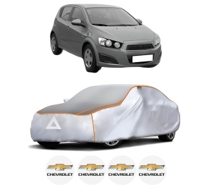Husa Prelata Antigrindina Auto CHEVROLET AVEO Hatchback (T300) din 2011-2015, Protectie auto contra intemperiilor la grindina, Waterproof, 4x Stickere auto CHEVROLET - Img 2