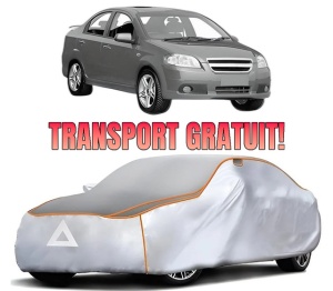 Husa Prelata Antigrindina Auto CHEVROLET AVEO / KALOS Saloon (T250, T255) din 2005-2013, Protectie auto contra intemperiilor la grindina, Waterproof, 4x Stickere auto CHEVROLET