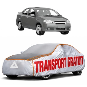 Husa Prelata Antigrindina Auto CHEVROLET AVEO / KALOS Saloon (T250, T255) din 2005-2013, Protectie auto contra intemperiilor la grindina, Waterproof, 4x Stickere auto CHEVROLET