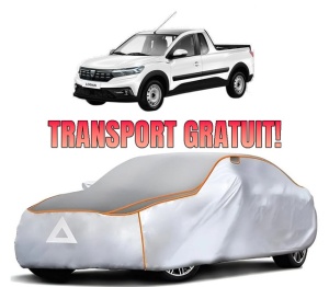 Husa Prelata Antigrindina Auto DACIA DOKKER Pickup din 2017-2021, Protectie auto contra intemperiilor la grindina, Waterproof, 4x Stickere auto DACIA
