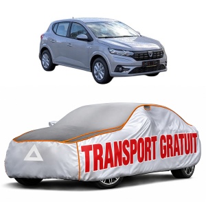 Husa Prelata Antigrindina Auto DACIA SANDERO III din 2021-2022, Protectie auto contra intemperiilor la grindina, Waterproof, 4x Stickere auto DACIA
