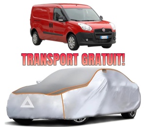 Husa Prelata Antigrindina Auto FIAT DOBLO Cargo (263_) din 2010-2023, Protectie auto contra intemperiilor la grindina, Waterproof, 4x Stickere auto FIAT