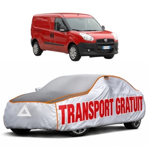 Husa Prelata Antigrindina Auto FIAT DOBLO Cargo (263_) din 2010-2023, Protectie auto contra intemperiilor la grindina, Waterproof, 4x Stickere auto FIAT