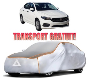 Husa Prelata Antigrindina Auto FIAT TIPO Saloon (356_, 357_) din 2015-2022, Protectie auto contra intemperiilor la grindina, Waterproof, 4x Stickere auto FIAT