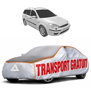 Husa Prelata Antigrindina Auto FORD FOCUS I Estate Van (DNW) din 1998-2005, Protectie auto contra intemperiilor la grindina, Waterproof, 4x Stickere auto FORD