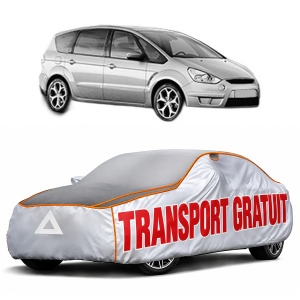 Husa Prelata Antigrindina Auto FORD S-MAX (WA6) din 2006-2014, Protectie auto contra intemperiilor la grindina, Waterproof, 4x Stickere auto FORD
