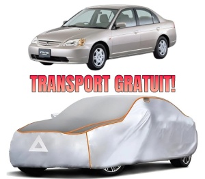 Husa Prelata Antigrindina Auto HONDA CIVIC VII Saloon (ES, ET) din 2000-2005, Protectie auto contra intemperiilor la grindina, Waterproof, 4x Stickere auto HONDA