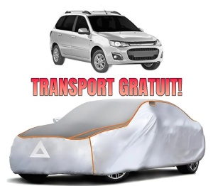 Husa Prelata Antigrindina Auto LADA KALINA II Estate (2194_) din 2013-2018, Protectie auto contra intemperiilor la grindina, Waterproof, 4x Stickere auto LADA