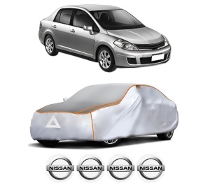 Husa Prelata Antigrindina Auto NISSAN TIIDA Saloon (SC11) din 2007-2012, Protectie auto contra intemperiilor la grindina, Waterproof, 4x Stickere auto NISSAN - Img 2