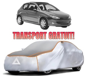 Husa Prelata Antigrindina Auto PEUGEOT 206 Hatchback (2A/C) din 1998-2012, Protectie auto contra intemperiilor la grindina, Waterproof, 4x Stickere auto PEUGEOT