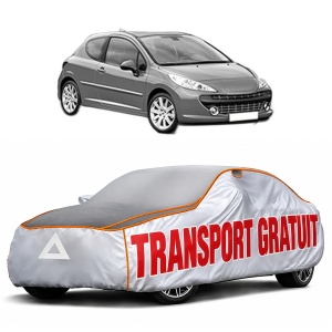Husa Prelata Antigrindina Auto PEUGEOT 207 (WA_, WC_) din 2006-2015, Protectie auto contra intemperiilor la grindina, Waterproof, 4x Stickere auto PEUGEOT