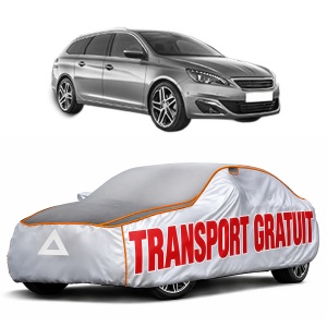 Husa Prelata Antigrindina Auto PEUGEOT 308 SW II (LC_, LJ_, LR_, LX_, L4_) din 2014-2021, Protectie auto contra intemperiilor la grindina, Waterproof, 4x Stickere auto PEUGEOT