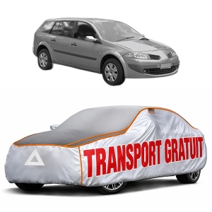 Husa Prelata Antigrindina Auto RENAULT MEGANE II Estate Van (KM_) din 2003-2009, Protectie auto contra intemperiilor la grindina, Waterproof, 4x Stickere auto RENAULT