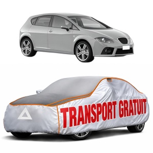 Husa Prelata Antigrindina Auto SEAT LEON (1P1) din 2005-2013, Protectie auto contra intemperiilor la grindina, Waterproof, 4x Stickere auto SEAT