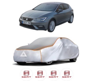 Husa Prelata Antigrindina Auto SEAT LEON Hatchback Van (5F1) din 2017-2018, Protectie auto contra intemperiilor la grindina, Waterproof, 4x Stickere auto SEAT - Img 2