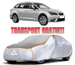 Husa Prelata Antigrindina Auto SEAT LEON ST (5F8) din 2012-2020, Protectie auto contra intemperiilor la grindina, Waterproof, 4x Stickere auto SEAT