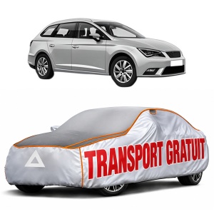 Husa Prelata Antigrindina Auto SEAT LEON ST (5F8) din 2012-2020, Protectie auto contra intemperiilor la grindina, Waterproof, 4x Stickere auto SEAT