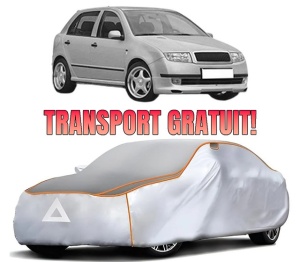 Husa Prelata Antigrindina Auto SKODA FABIA I (6Y2) din 1999-2008, Protectie auto contra intemperiilor la grindina, Waterproof, 4x Stickere auto SKODA