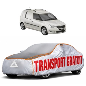 Husa Prelata Antigrindina Auto SKODA FABIA II Praktik (545) din 2013-2014, Protectie auto contra intemperiilor la grindina, Waterproof, 4x Stickere auto SKODA
