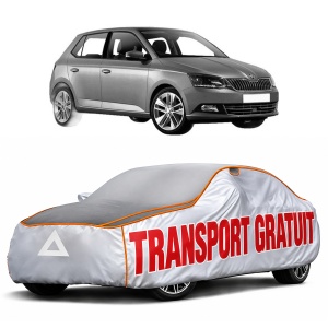 Husa Prelata Antigrindina Auto SKODA FABIA IV (PJ3) din 2021, Protectie auto contra intemperiilor la grindina, Waterproof, 4x Stickere auto SKODA