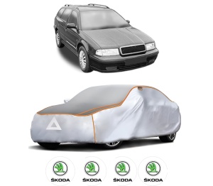 Husa Prelata Antigrindina Auto SKODA Octavia I Estate Van (1U5) din 2000-2010, Protectie auto contra intemperiilor la grindina, Waterproof, 4x Stickere auto SKODA - Img 2