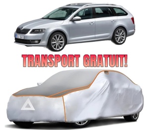 Husa Prelata Antigrindina Auto SKODA Octavia III Combi (5E5, 5E6) din 2012-2020, Protectie auto contra intemperiilor la grindina, Waterproof, 4x Stickere auto SKODA