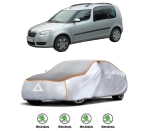 Husa Prelata Antigrindina Auto SKODA ROOMSTER Praktik (5J) din 2007-2015, Protectie auto contra intemperiilor la grindina, Waterproof, 4x Stickere auto SKODA - Img 2