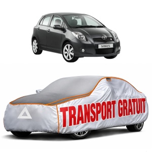 Husa Prelata Antigrindina Auto TOYOTA YARIS (_P9_) din 2005-2014, Protectie auto contra intemperiilor la grindina, Waterproof, 4x Stickere auto TOYOTA