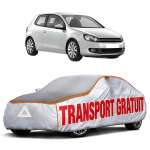 Husa Prelata Antigrindina Auto Volskwagen GOLF VI (5K1) din 2008-2013, Protectie auto contra intemperiilor la grindina, Waterproof, 4x Stickere auto Volskwagen