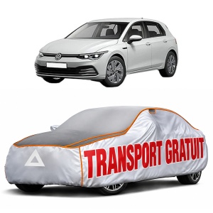 Husa Prelata Antigrindina Auto Volskwagen GOLF VIII (CD1, DA1) din 2019-2022, Protectie auto contra intemperiilor la grindina, Waterproof, 4x Stickere auto Volskwagen