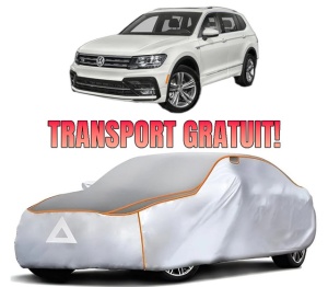 Husa Prelata Antigrindina Auto Volskwagen TIGUAN (AD1, AX1) din 2016-2024, Protectie auto contra intemperiilor la grindina, Waterproof, 4x Stickere auto Volskwagen