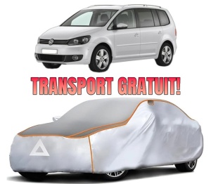 Husa Prelata Antigrindina Auto Volskwagen TOURAN VAN (1T3) din 2010-2015, Protectie auto contra intemperiilor la grindina, Waterproof, 4x Stickere auto Volskwagen